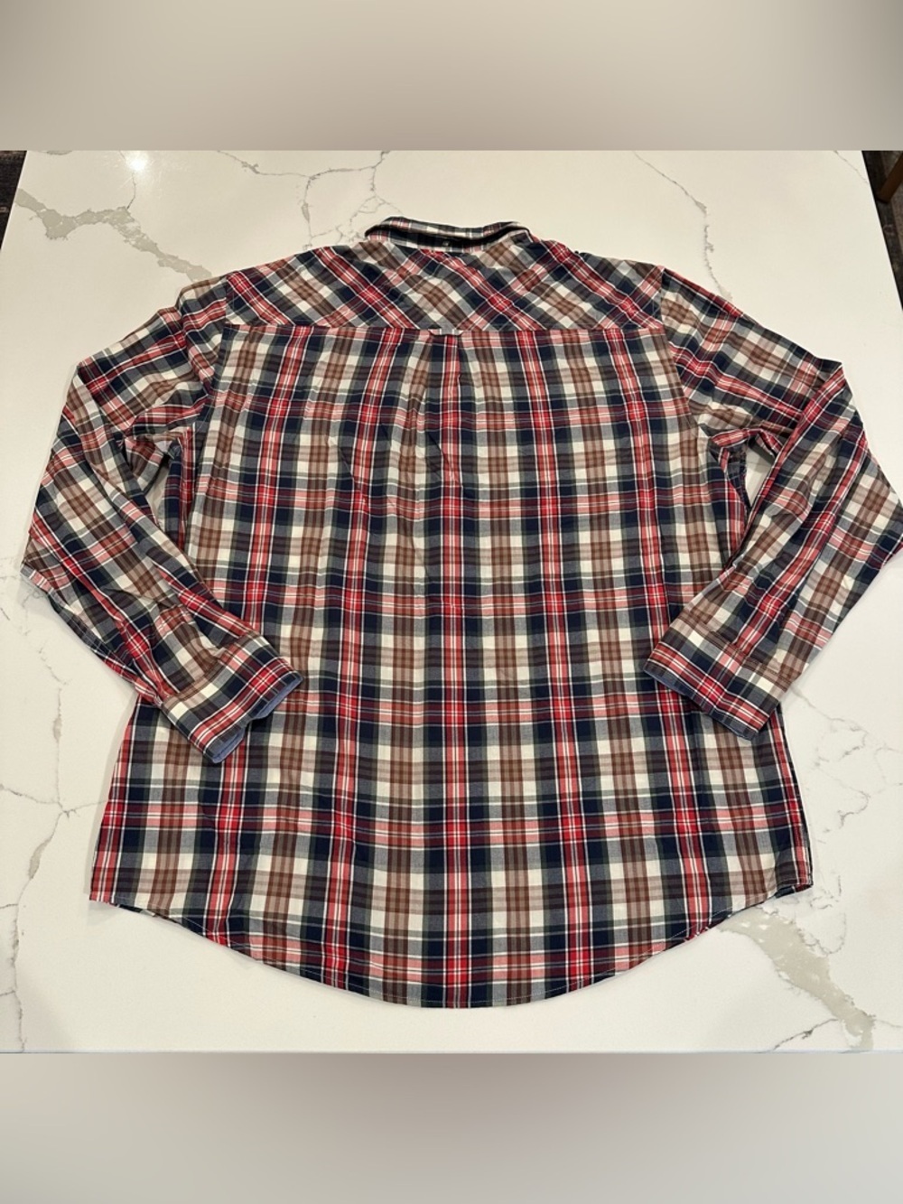 Ben Sherman Plaid Union Fit Button Down Shirt Men XL Red Blue Tan Preppy Cotton - Picture 2 of 10